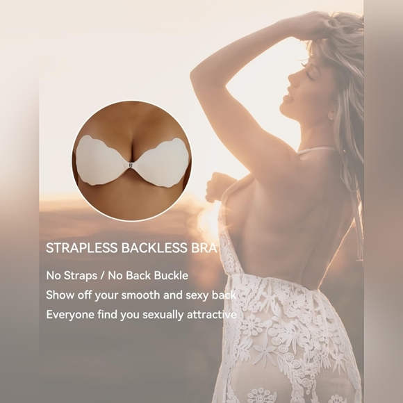 Niidor Sticky Bra Invisible Adhesive Push Up Reusable Strapless Bra - Picture 4 of 7